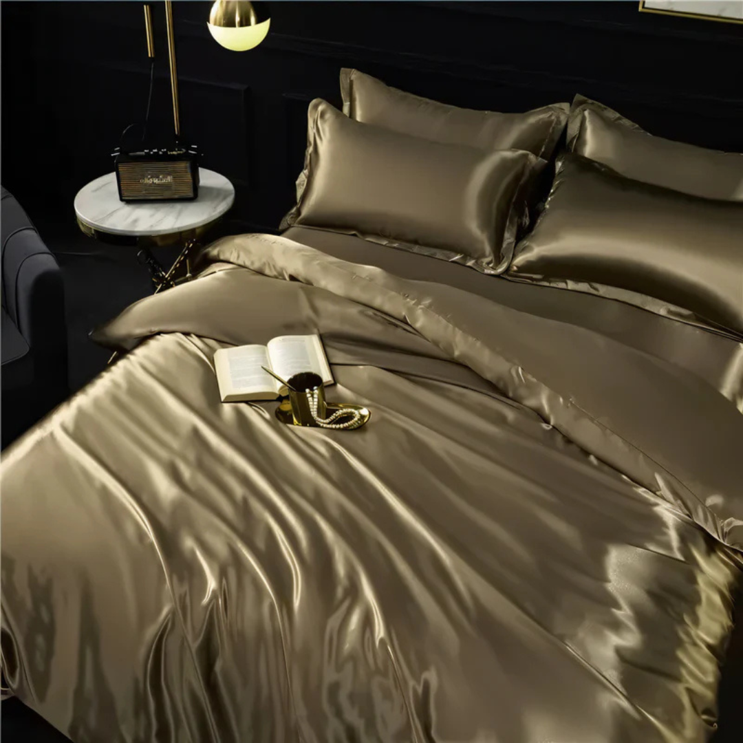 Luxury Silk Duvet Cover Set - Soft, Breathable, Hypoallergenic