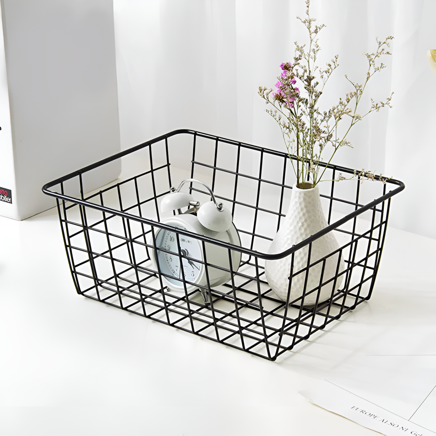 Modern Geometric Wire Storage Basket