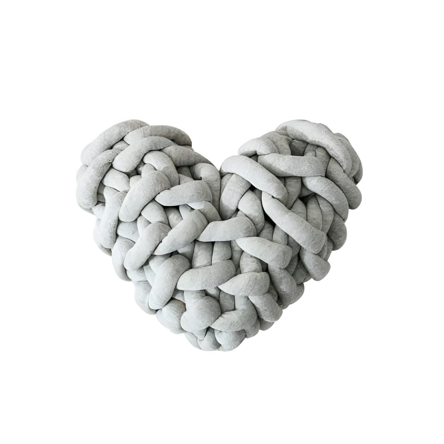 Plush Heart-Shaped Knotted Cushion