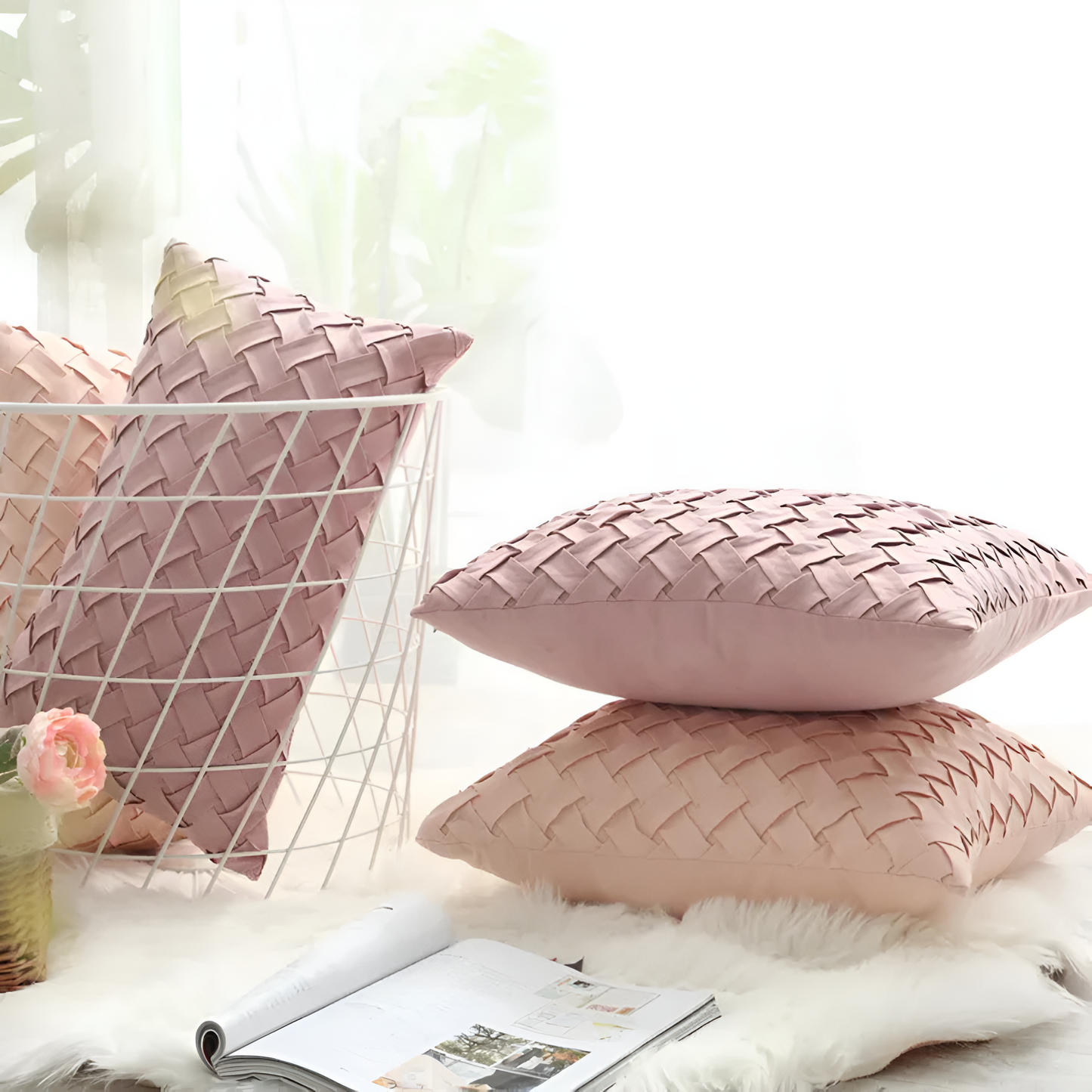 Premium Faux Suede Woven Cushion Cover