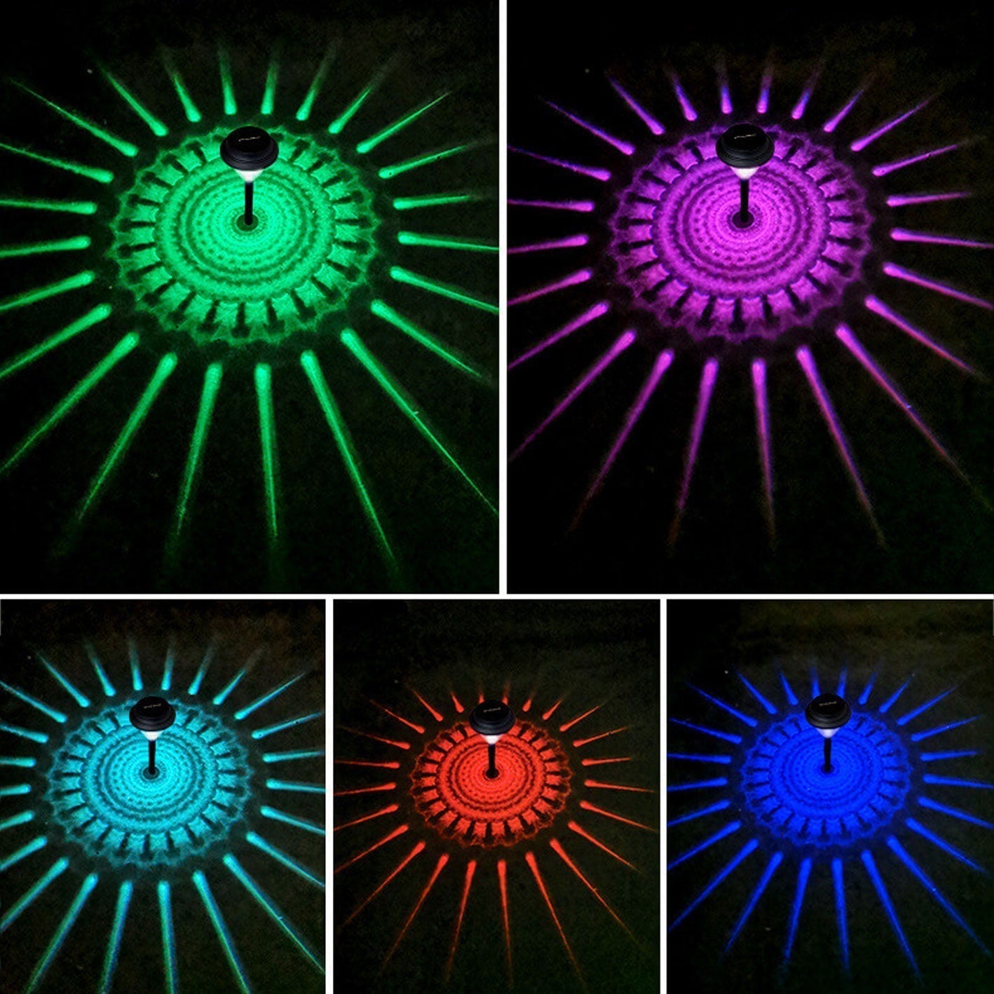 Solar Waterproof LED Outdoor Garden Light - Modern Circular Design