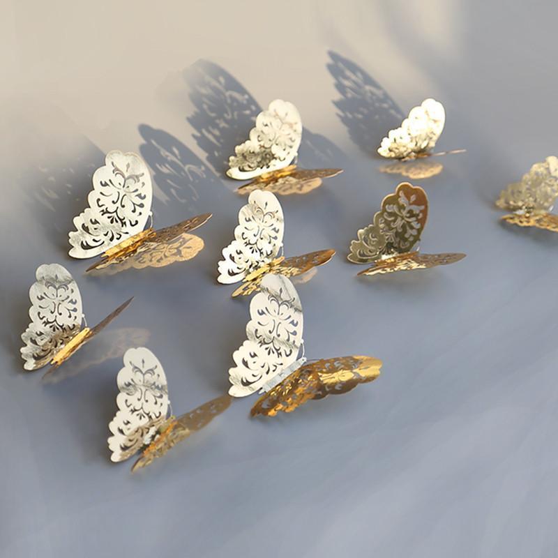 3D Butterfly Wall Stickers in Gold and Silver