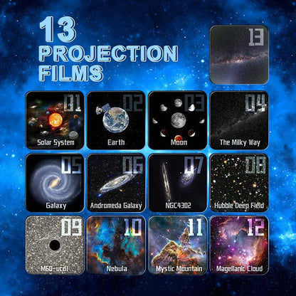 13-in-1 Galaxy Projector Night Light with Adjustable Colors and Brightness