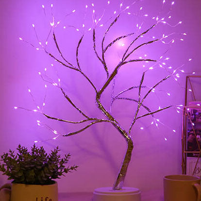 LED Table Lamp with Colorful Tree Lights and Touch Switch