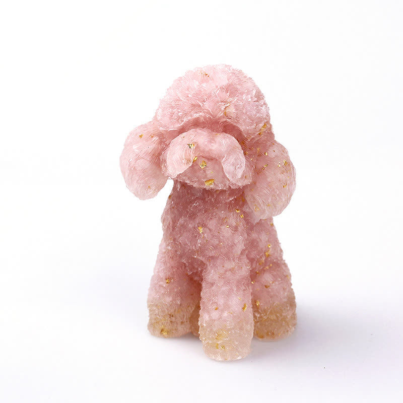 Natural Crystal Poodle Gemstone Ornament