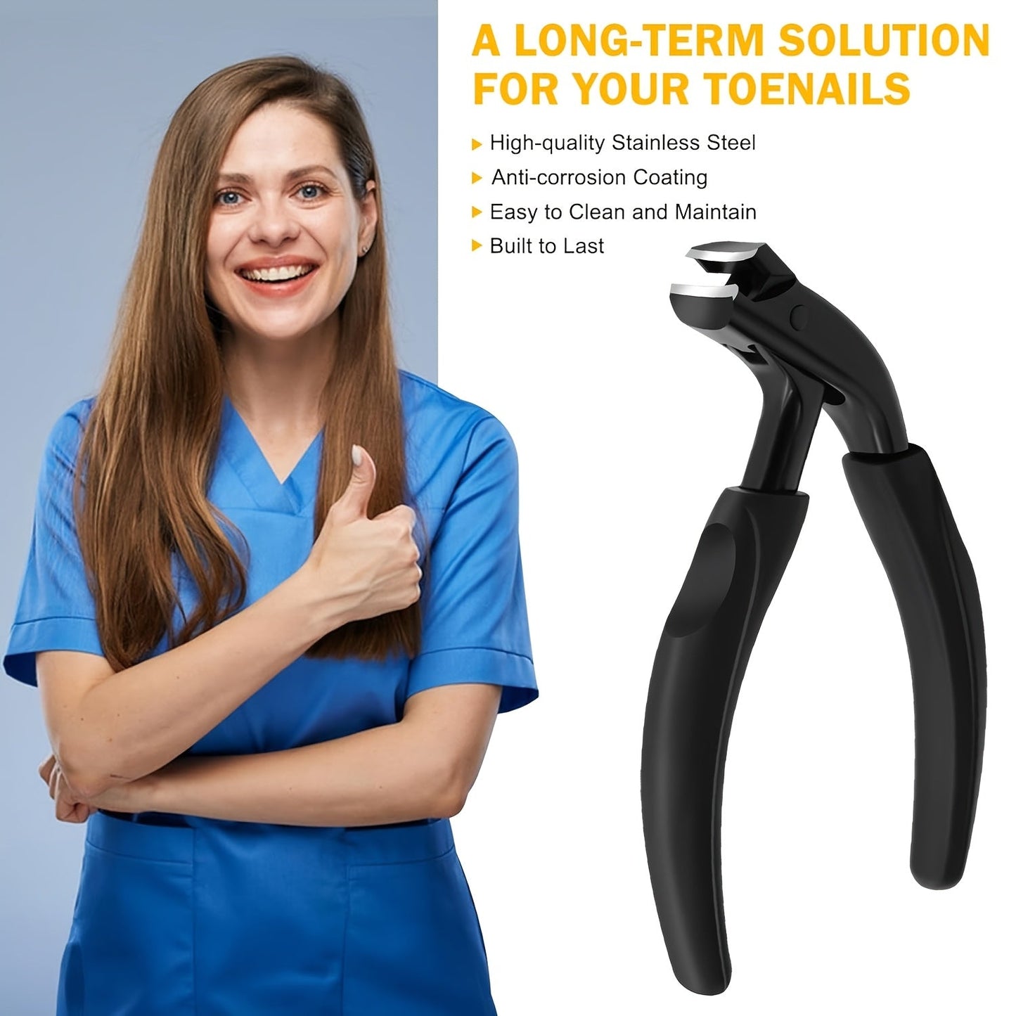 Professional Stainless Steel Toenail Clipper with Ergonomic Grip