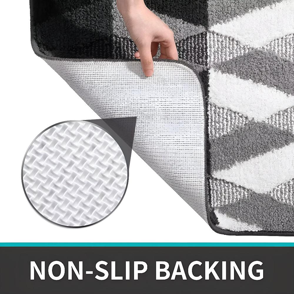 Soft Microfiber Non-Slip Geometric Entryway Rug