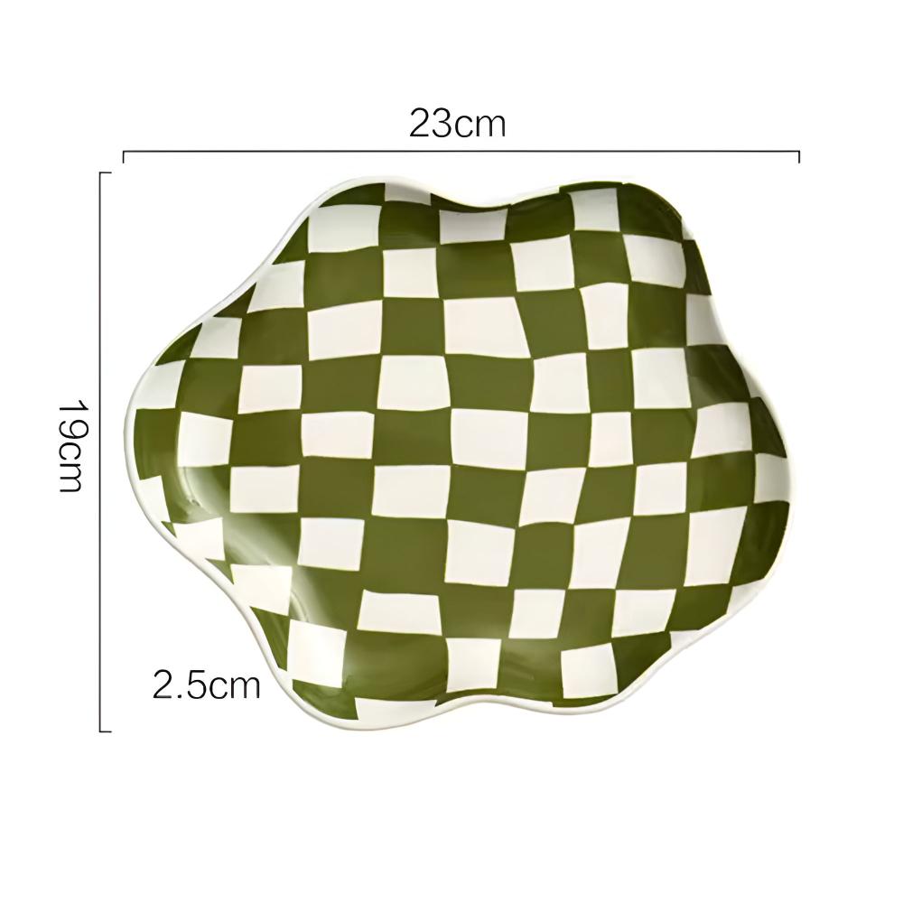 Checkered Ceramic Decorative Plate