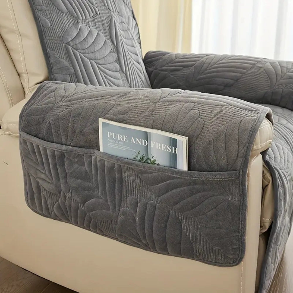Verdant Leaf Pattern Recliner Slipcover