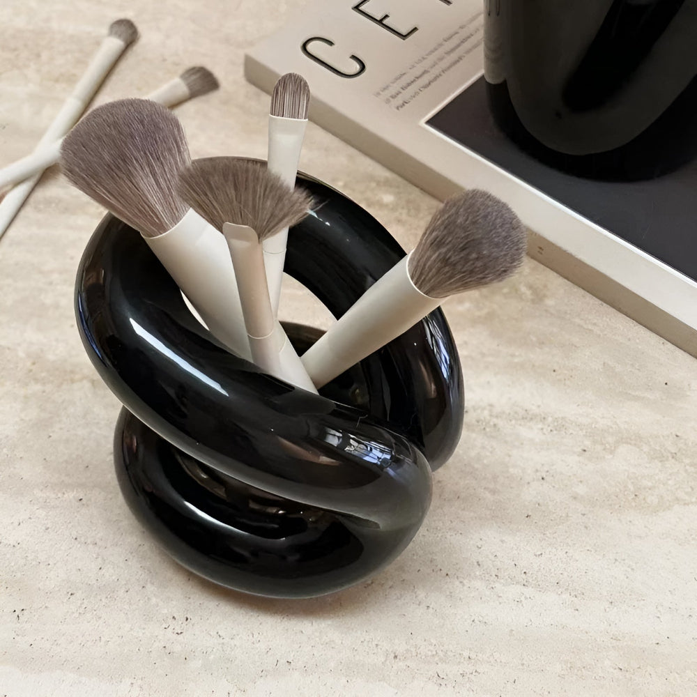 Ceramic Organizer with Rope-Knot Detail