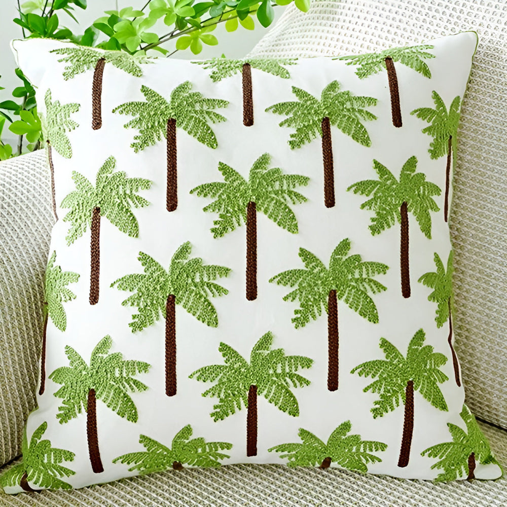Leaf Pattern Microfiber Cushion Cover