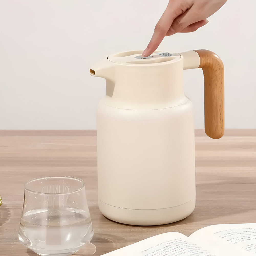 Premium Insulated Wooden Handle Carafe 1.3L