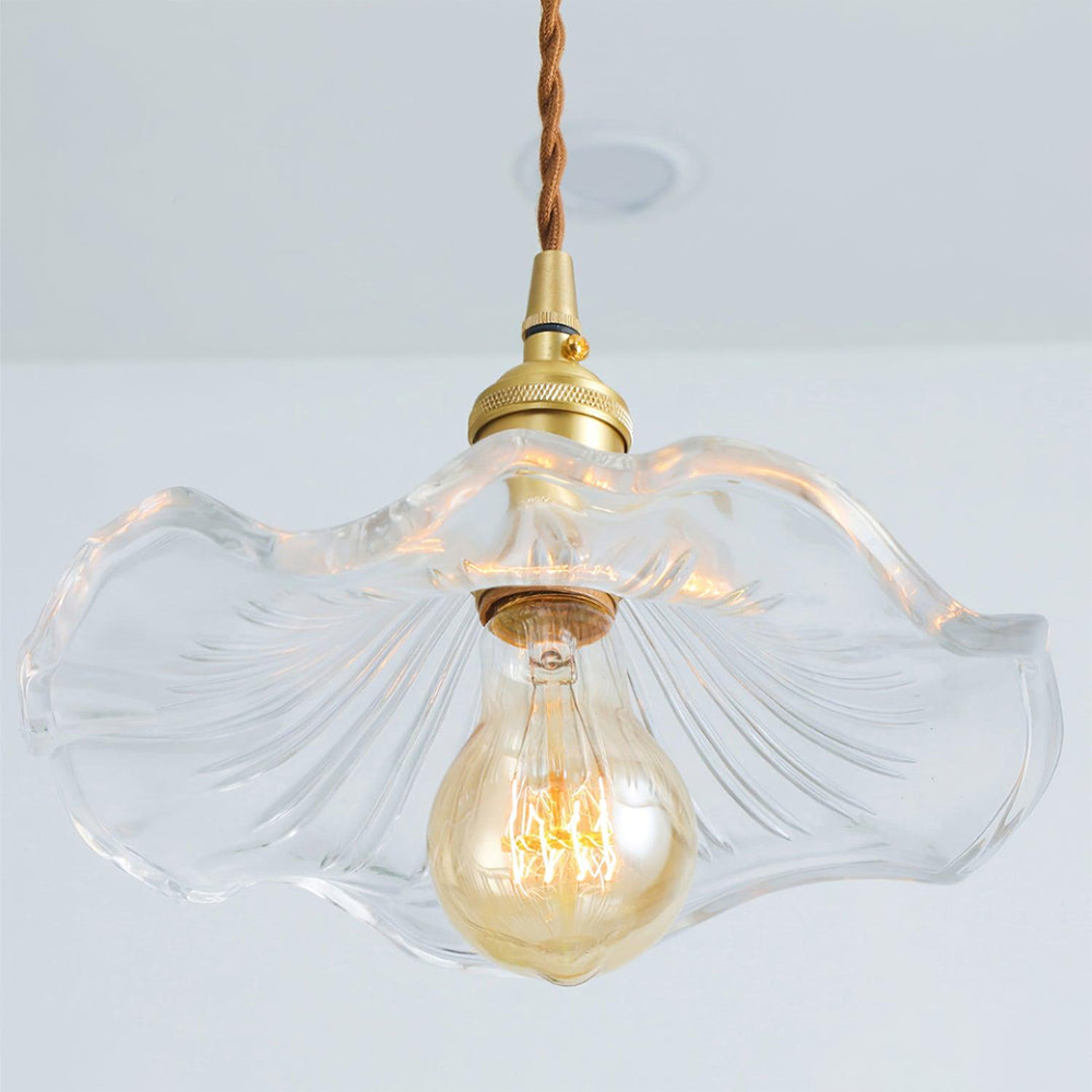 Hibiscus Flower Glass Pendant Light