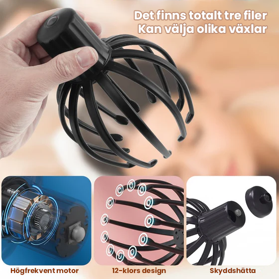 Rechargeable Octopus Head Massager with Vibration Settings