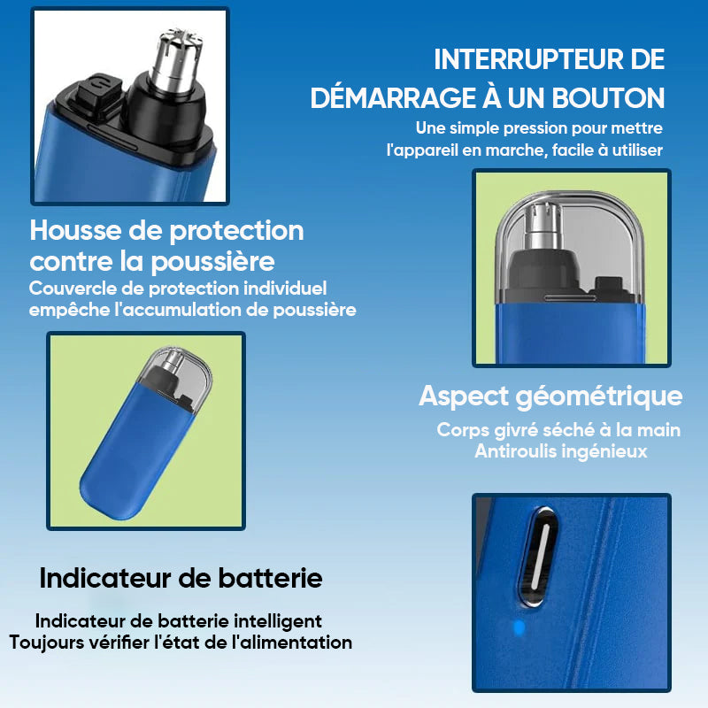 Rechargeable Portable Nose Hair Trimmer with Waterproof Design