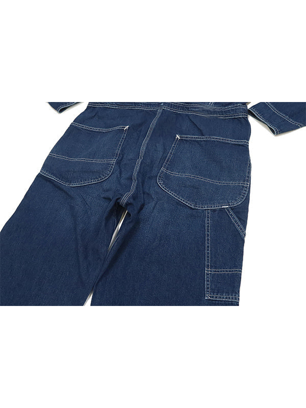 Relaxed Fit 100% Cotton Denim Coveralls with Zip Closure