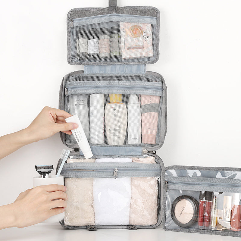 Compact Travel Cosmetic Organizer with 4 Compartments