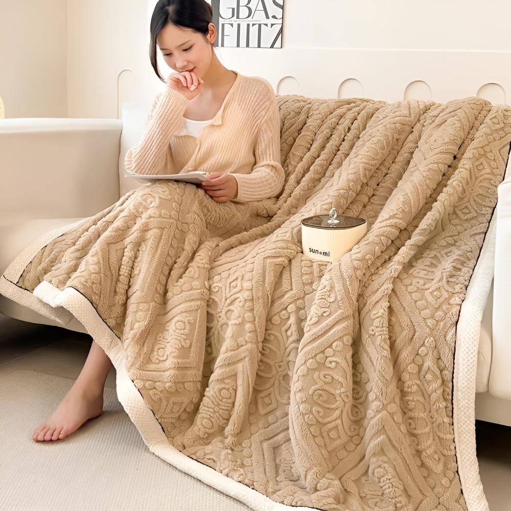 Velvet Mandala Sherpa Throw Blanket
