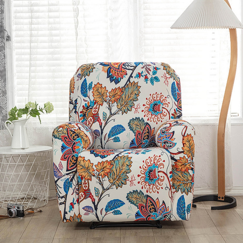 Recliner Sofa Cover with Side Pockets and Elastic Fit
