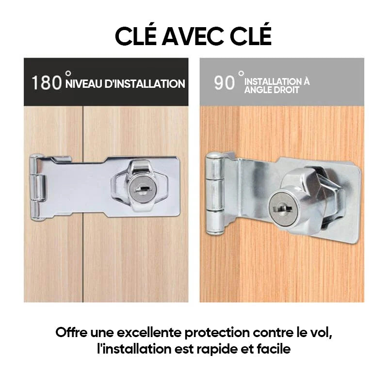 Zinc Alloy Drawer Lock with Key Storage - No Drill Installation