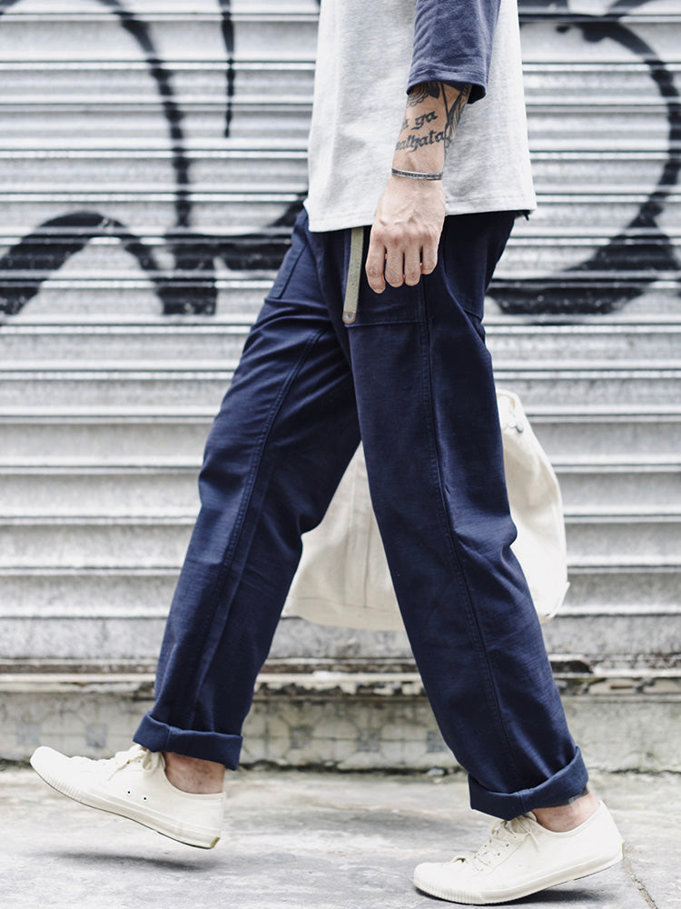 Men's Casual Straight Pants with Adjustable Waist