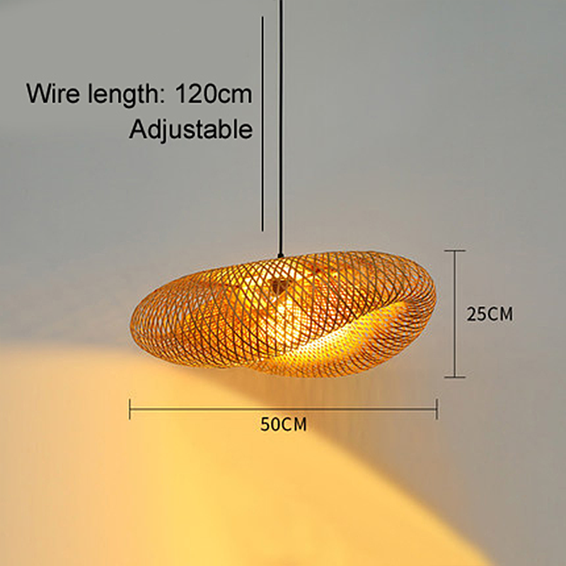 Rattan Woven Bamboo Pendant Light - LED Ceiling Fixture