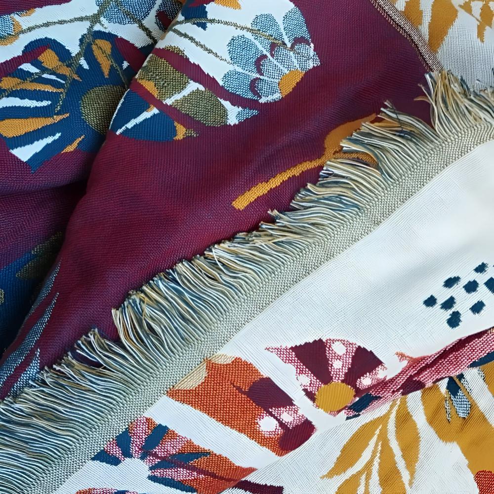 Reversible Floral Cotton Bath Towel