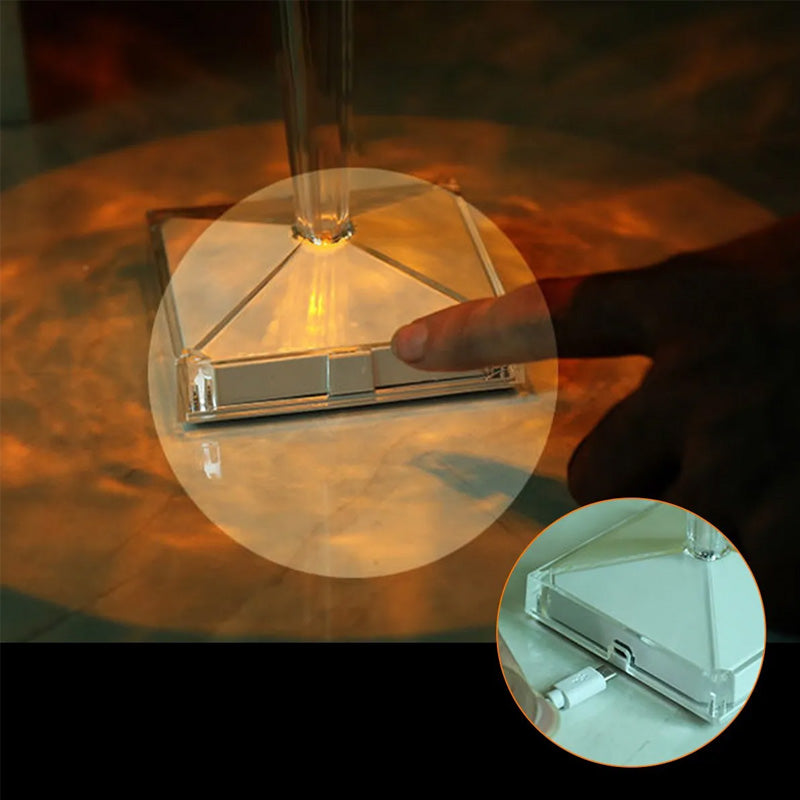 Rechargeable Touch-Control Crystal Table Lamp