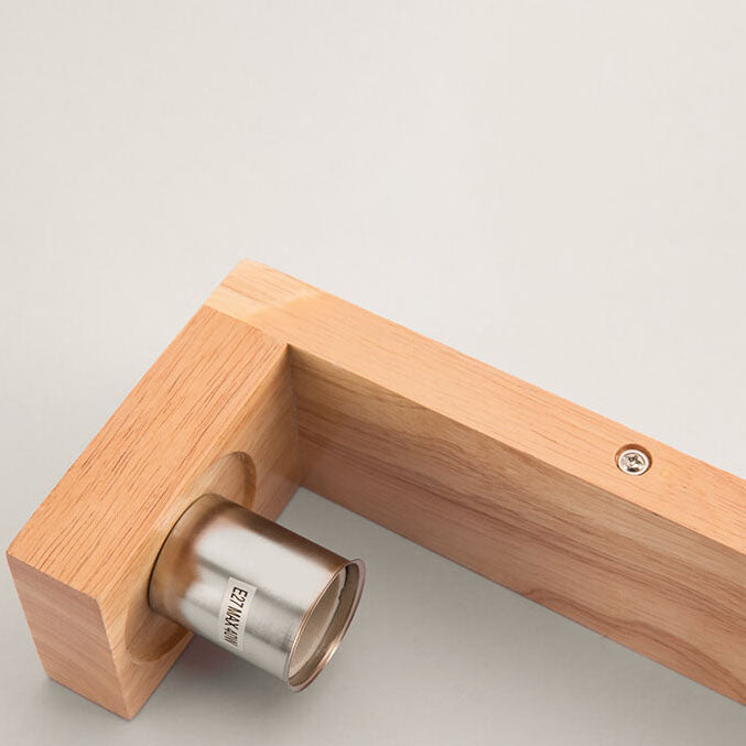 Modern Minimalist Solid Wood and Glass Wall Sconce Lamp