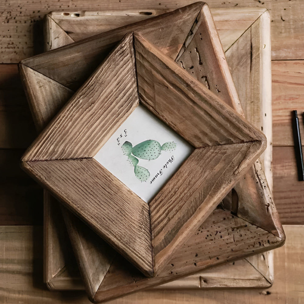 Rustic Solid Wood Picture Frames Set