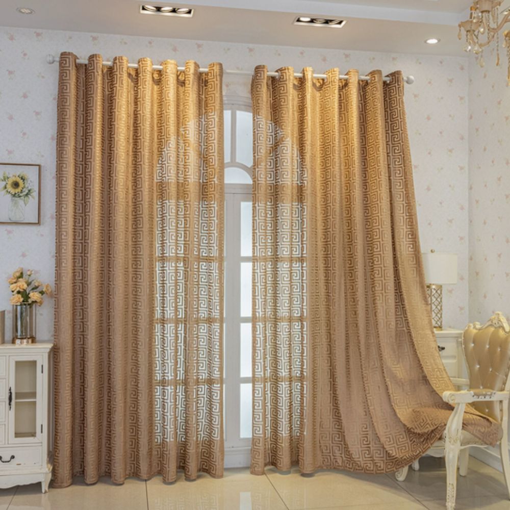 Embroidered Velvet Maze Curtain