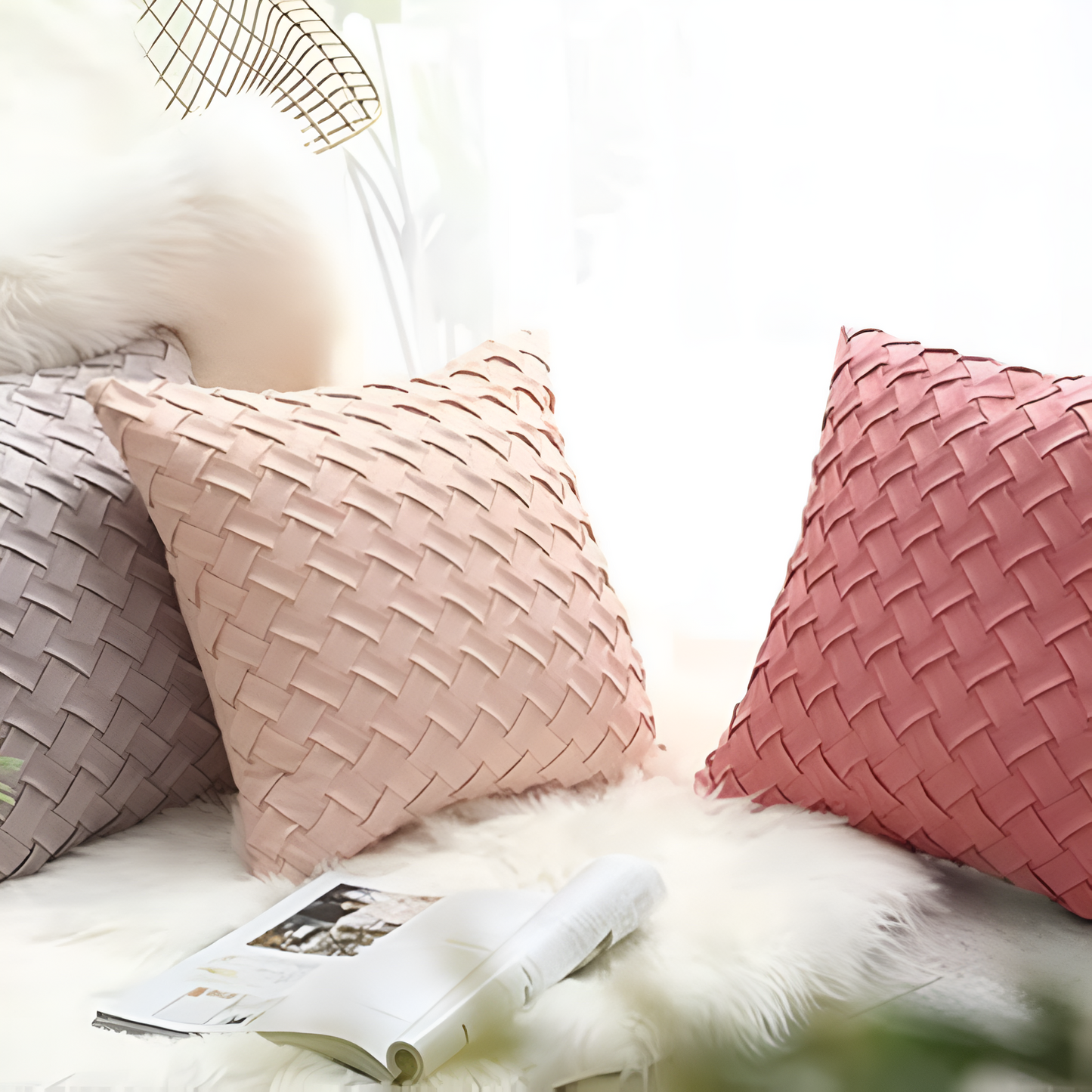 Premium Faux Suede Woven Cushion Cover
