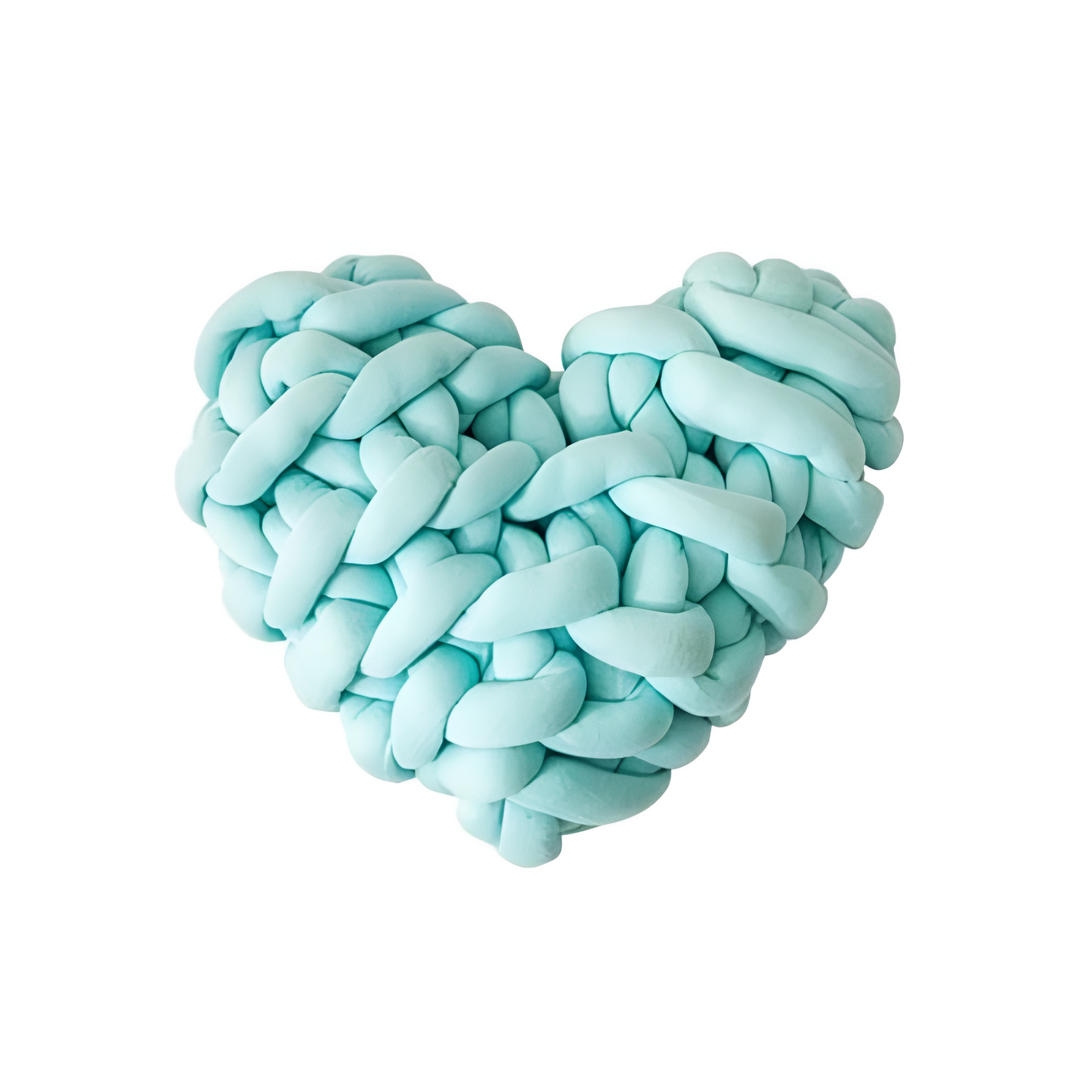 Plush Heart-Shaped Knotted Cushion