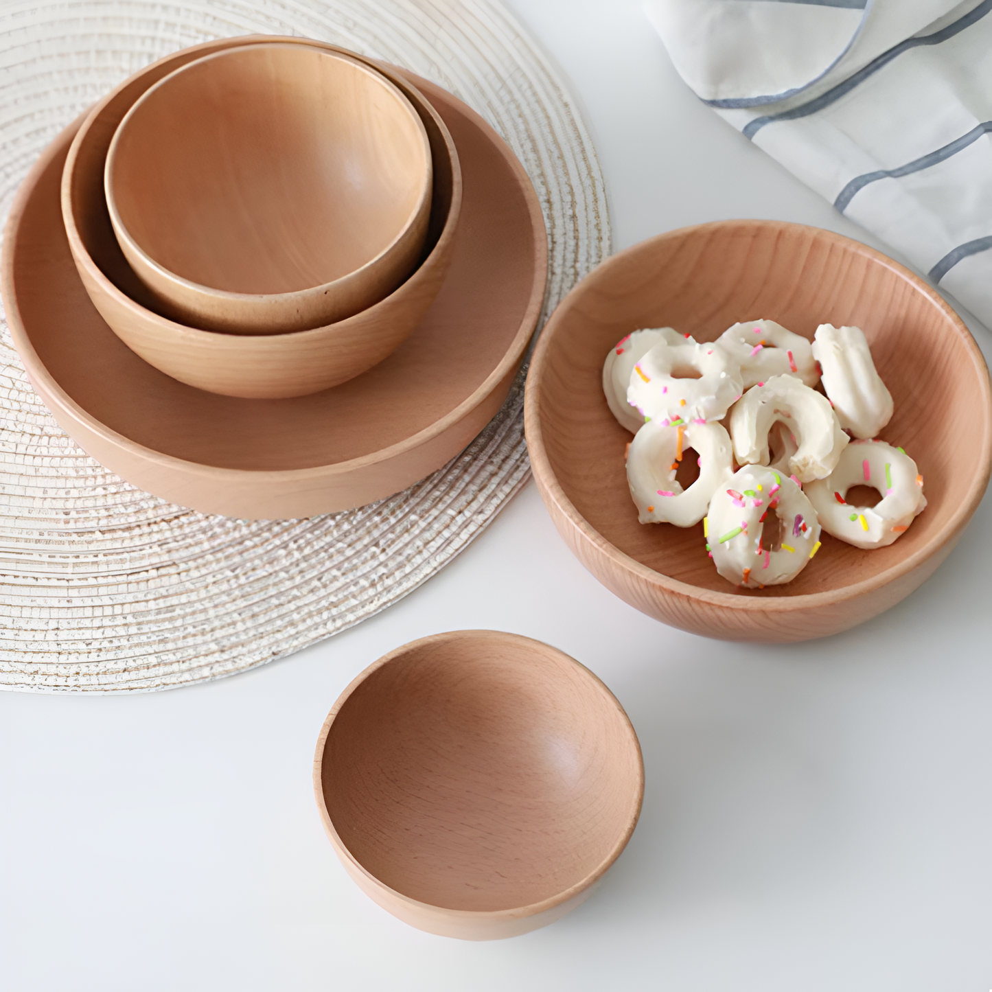 Durable Beech Wood Salad Serving Bowl