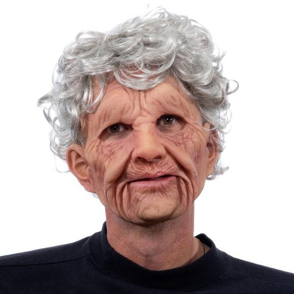 Realistic Old Man Latex Halloween Mask for Adults