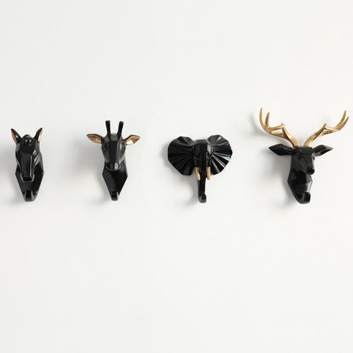 Animal Head Wall Hooks in Eco-Friendly Resin