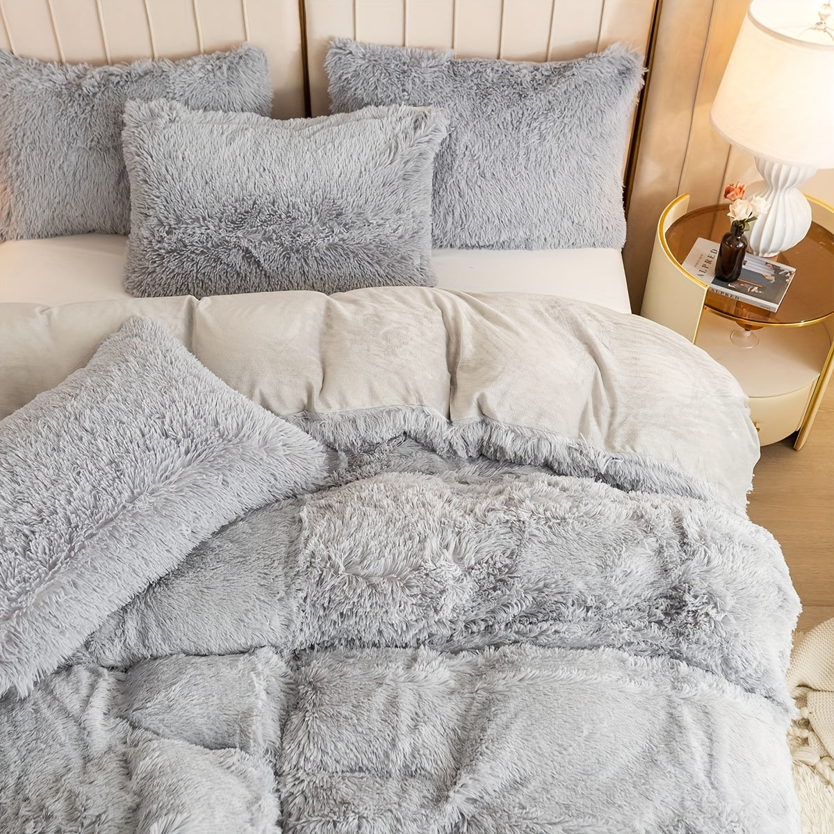 Ultra Soft Plush Duvet Cover Set with Zipper Closure