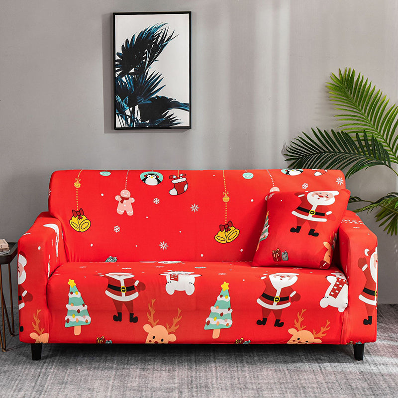 Christmas Elastic Sofa Cover for All Sizes - Polyester Stretch Protector