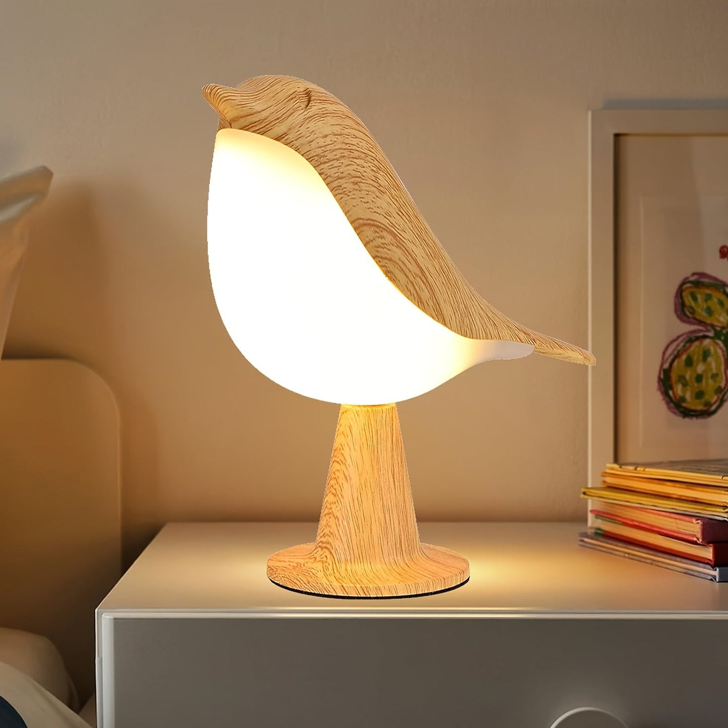 USB Rechargeable LED Bird Table Lamp with Dimmable Light