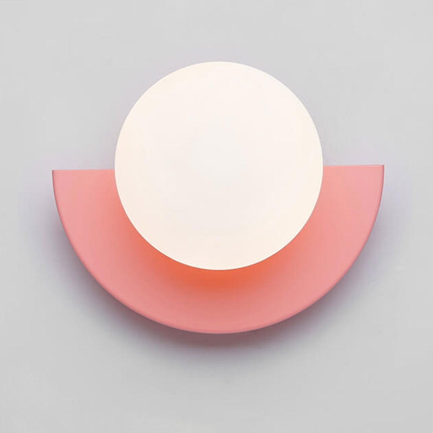 Modern Minimalist Glass Globe Wall Sconce with Semi-Circle Base