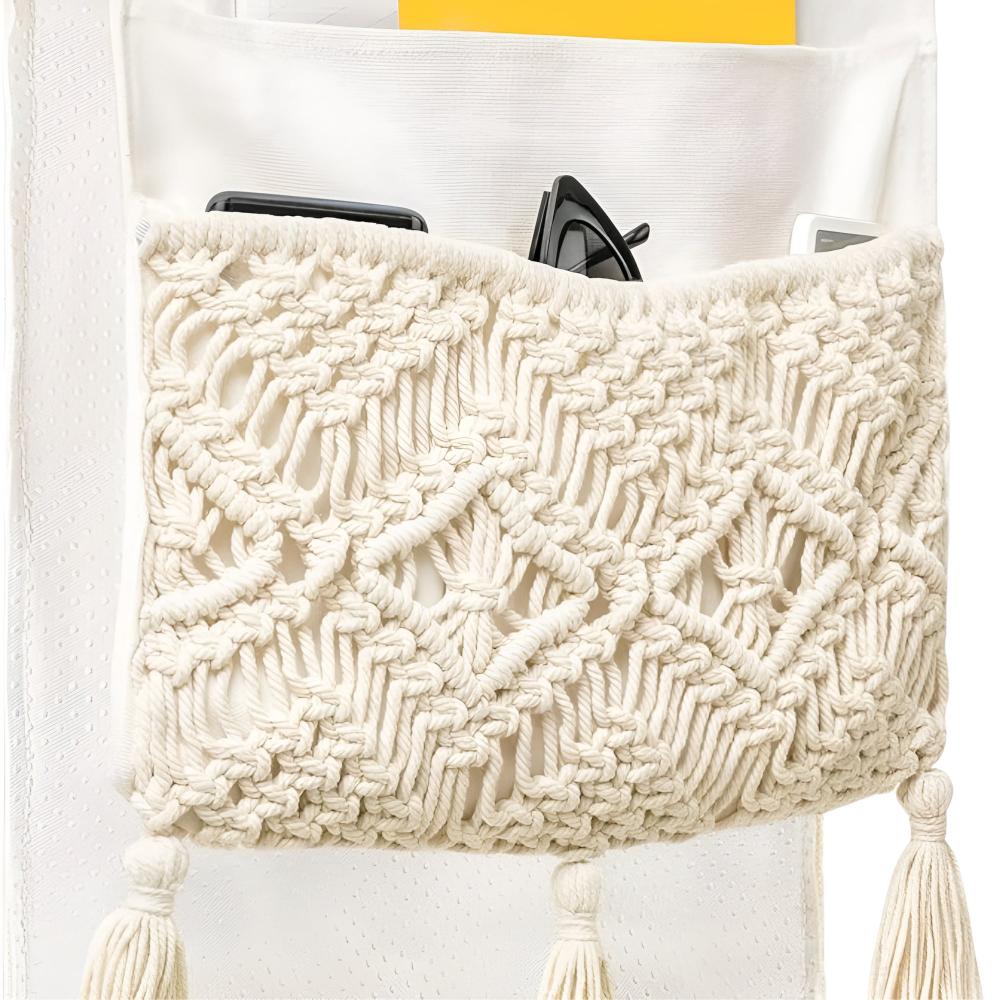 Handmade Boho Storage Caddy with Four Pockets
