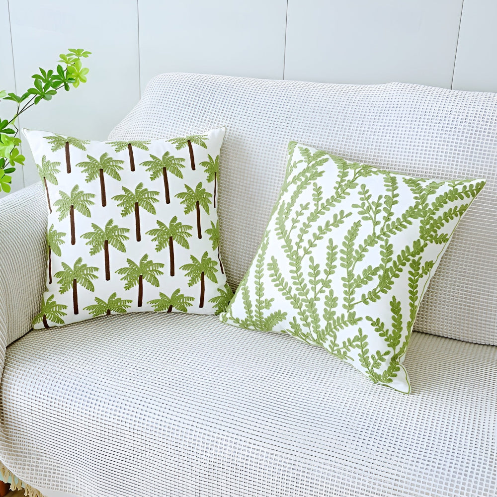 Leaf Pattern Microfiber Cushion Cover