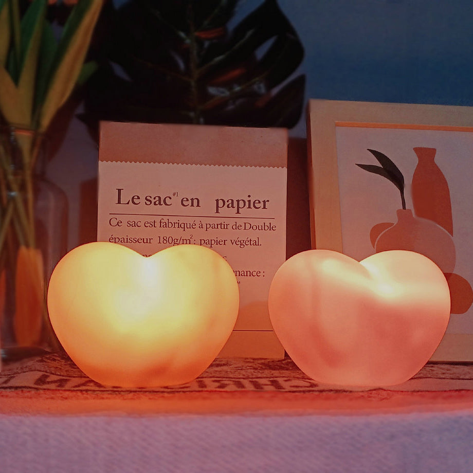 Heart-Shaped Silicone LED Night Light Table Lamp
