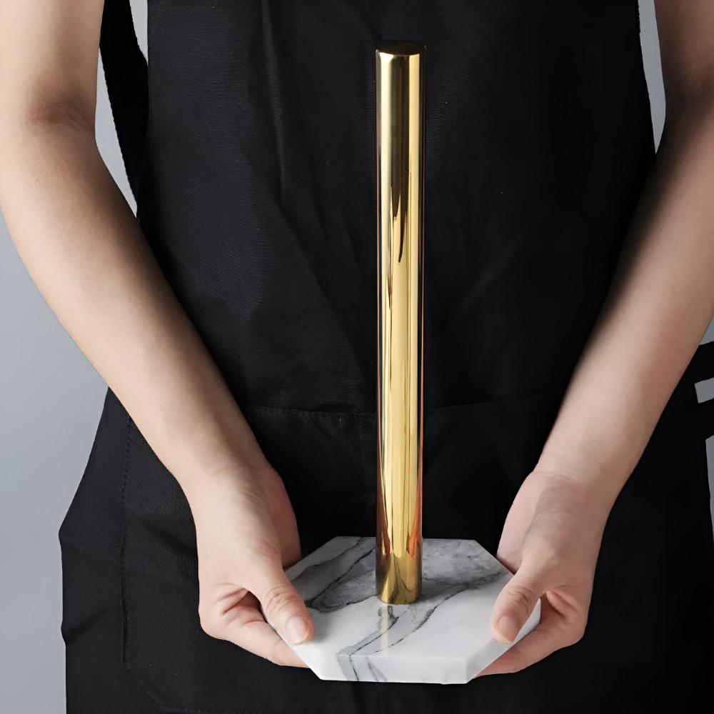 Marble Base Paper Towel Holder with Gold Accents