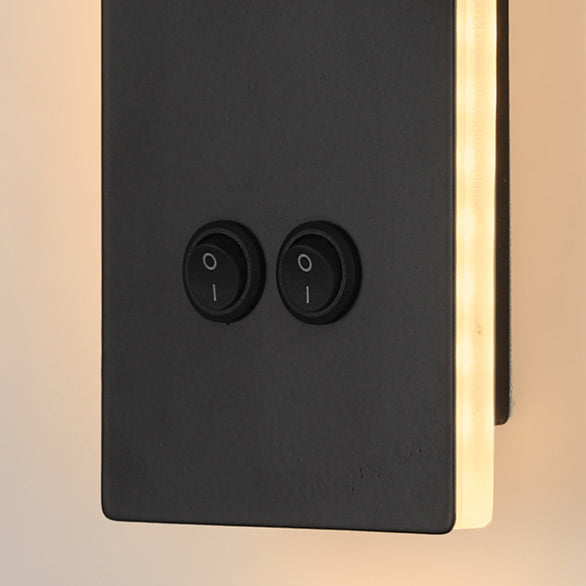 Modern Minimalist Rectangular Round Iron Aluminum LED Wall Lamp