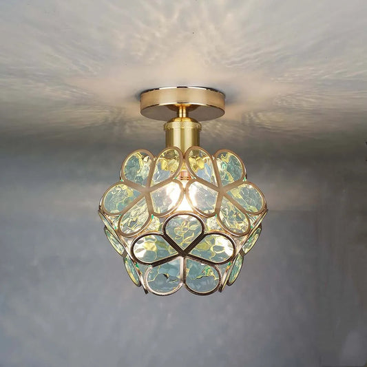 Floral Glass Ceiling Lamp for Elegant Interior Lighting