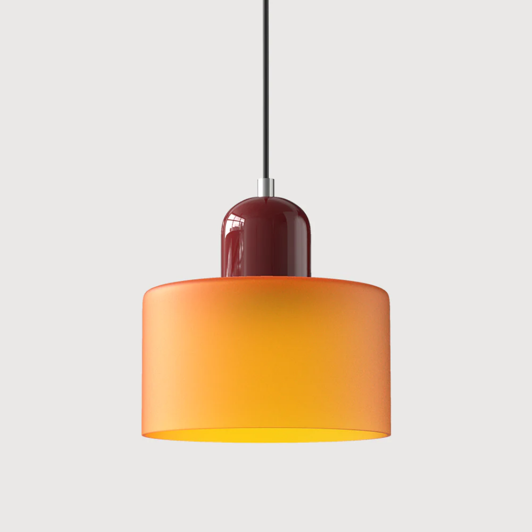 Retro Glass Shade Hanging Lamp with Adjustable Cable