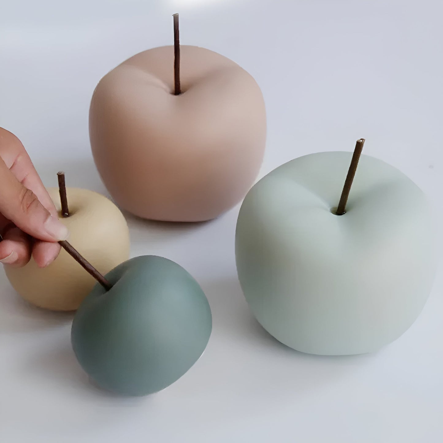 Pastel Apple Ceramic Ornament for Home Decor