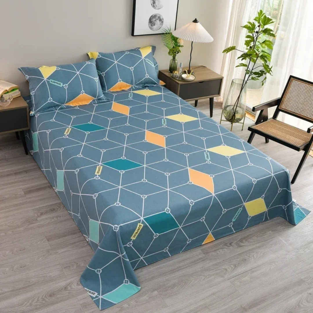 Luxury Cotton Bed Duvet Cover Set with Pillowcases