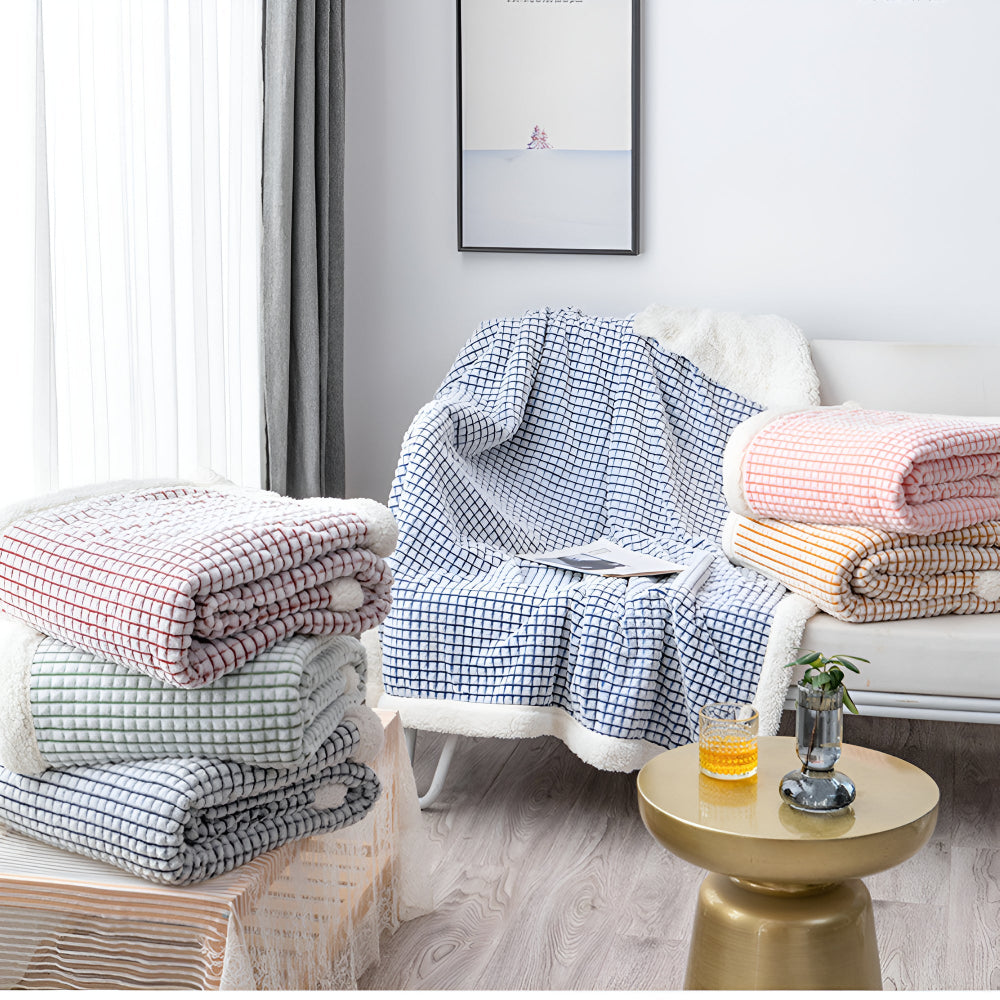 3D Waffle Sherpa Fleece Blanket
